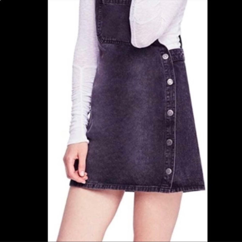 Free People - Louise denim snap dress overall